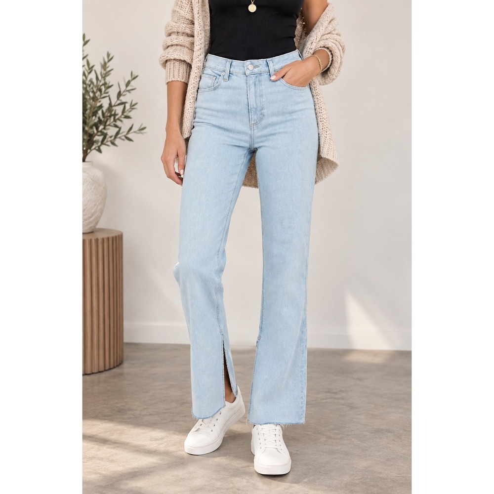 PAIGE Stella High Rise 31in Raw Inseam Slit Jeans Gianna Distressed 26 NWT READ